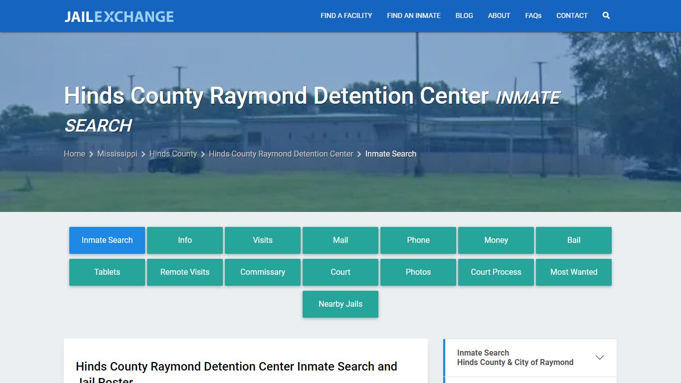 Hinds County Raymond Detention Center Inmate Search