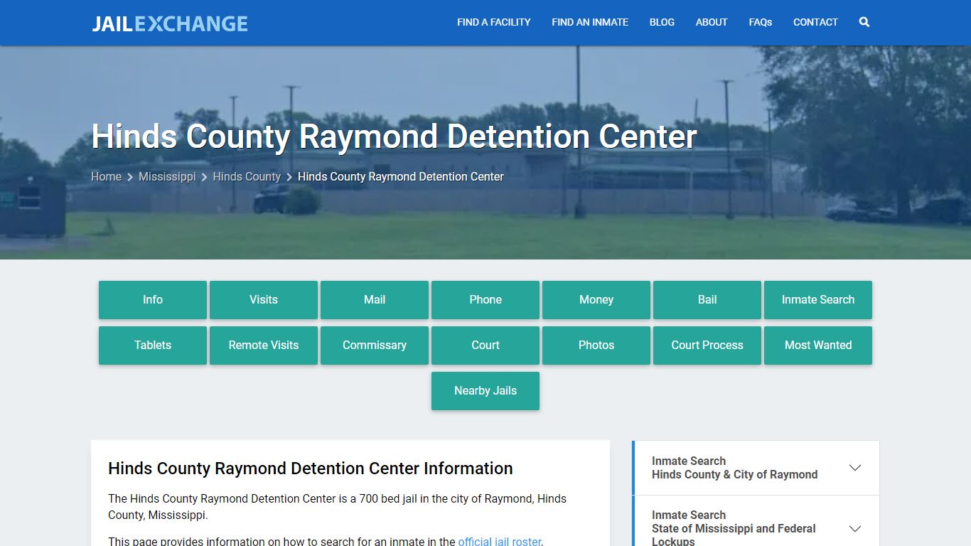 Hinds County Raymond Detention Center, MS Inmate Search, Information